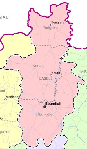 Carte de la région de la Bagoué
