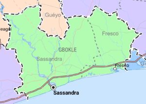 Carte de la région du Gbôklè