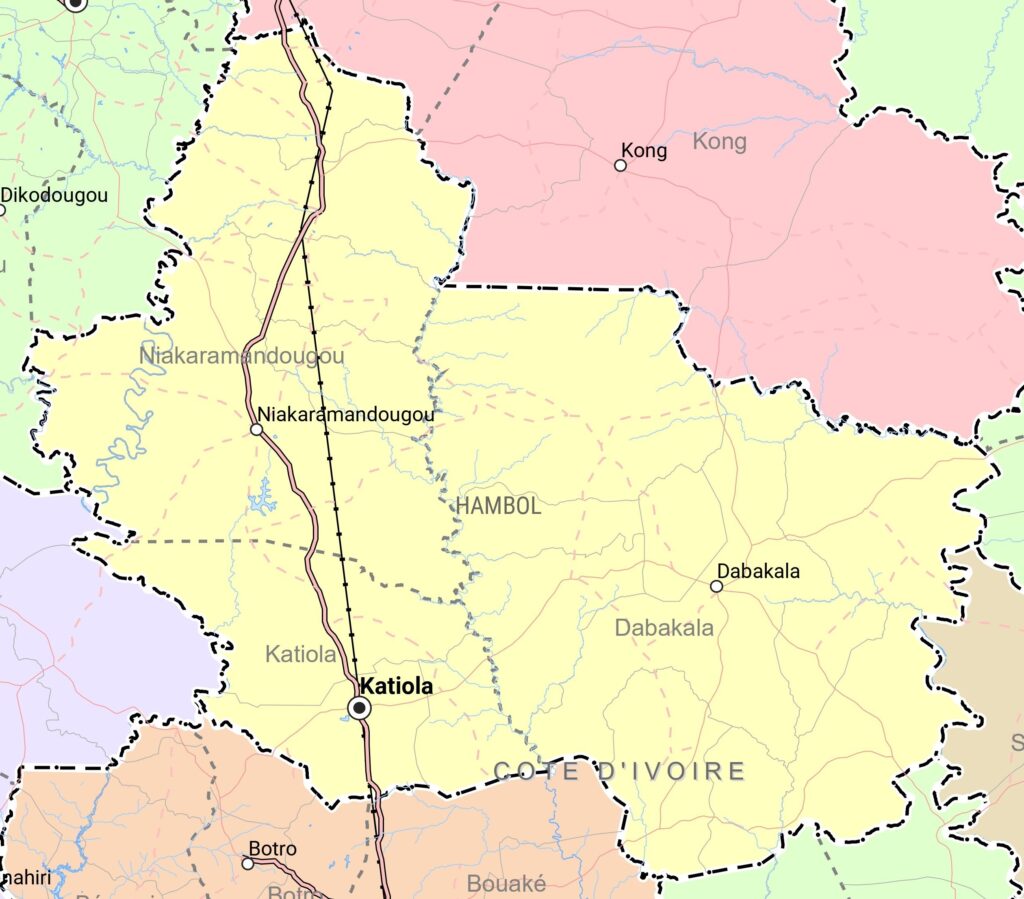 Carte de la région du Hambol.