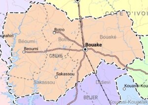 Carte de la région de Gbêkê