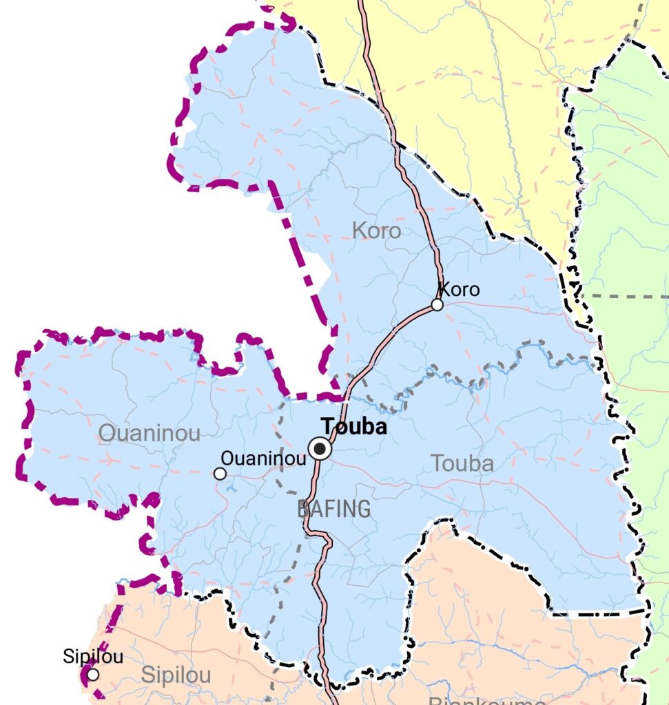 Carte de la région du Bafing.