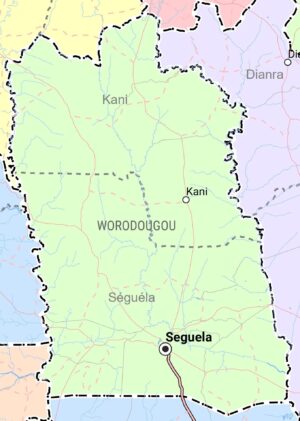 Carte de la région du Worodougou