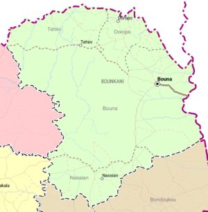 Carte de la région du Bounkani