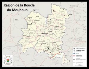 Carte de la région de la Boucle du Mouhoun