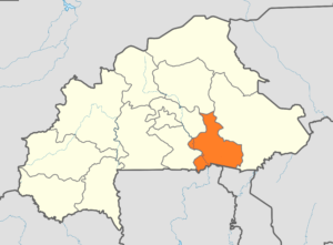 Carte de localisation de la région du Centre-Est au Burkina Faso.