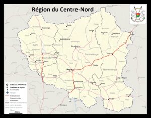 Carte de la région du Centre-Nord, Burkina Faso