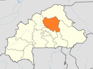 Carte de localisation de la région du Centre-Nord au Burkina Faso.