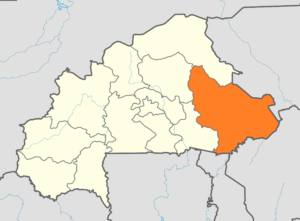 Carte de localisation de la région de l'Est au Burkina Faso.