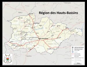 Carte de la région des Hauts-Bassins