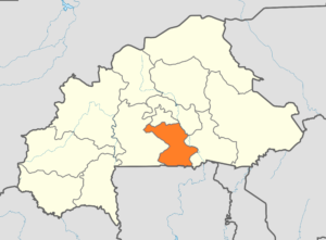 Carte de localisation de la région du Centre-Sud au Burkina Faso.