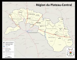 Carte de la région du Plateau-Central