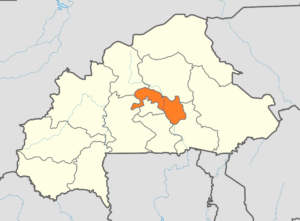 Carte de localisation de la région du Plateau-Central au Burkina Faso.