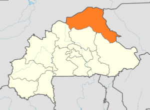Carte de localisation de la région du Sahel au Burkina Faso.