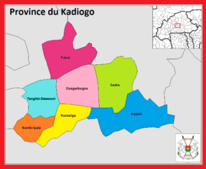 Carte de la province du Kadiogo