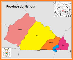 Carte de la province du Nahouri