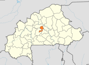 Carte de localisation de la province du Kourwéogo au Burkina Faso.