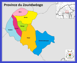 Carte de la province du Zoundwéogo