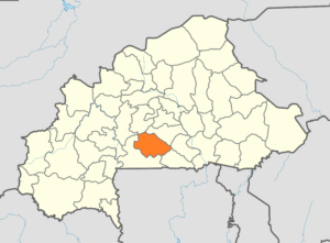 Carte de localisation de la province du Ziro au Burkina Faso.