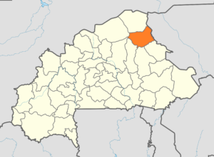 Carte de localisation de la province du Séno au Burkina Faso.