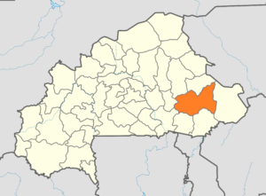 Carte de localisation de la province du Gourma au Burkina Faso.