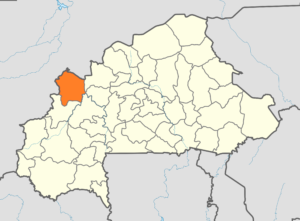 Carte de localisation de la province de la Kossi au Burkina Faso.