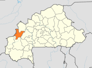 Carte de localisation de la province des Banwa au Burkina Faso.