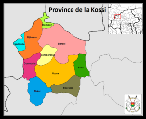 Carte de la province de la Kossi