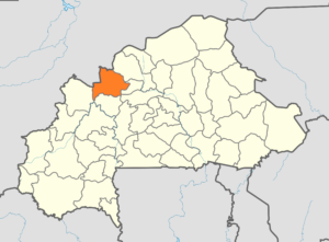 Carte de localisation de la province du Sourou au Burkina Faso.