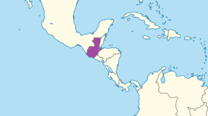 Carte de localisation du Guatemala en Amérique centrale.