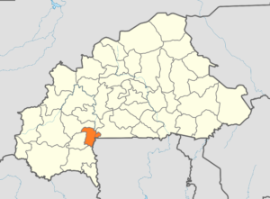 Carte de localisation de la province de l’Ioba au Burkina Faso.