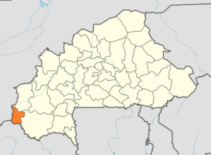 Carte de localisation de la province de la Léraba au Burkina Faso.