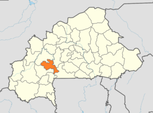 Carte de localisation de la province des Balé au Burkina Faso.