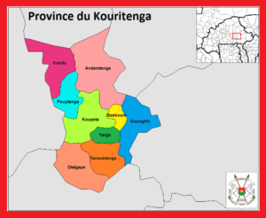 Carte de la province du Kouritenga