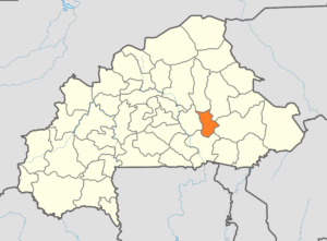 Carte de localisation de la province du Kouritenga au Burkina Faso.