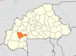 Carte de localisation de la province du Tuy au Burkina Faso.