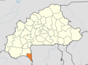 Carte de localisation de la province du Noumbiel au Burkina Faso.