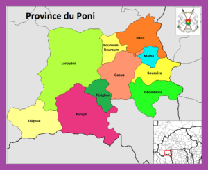 Carte de la province du Poni