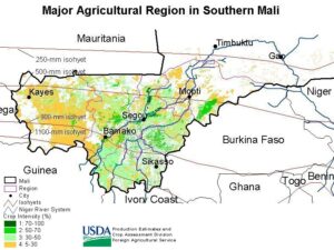 Carte agricole du sud du Mali