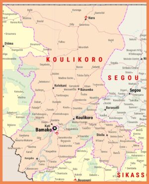 Carte de la région de Koulikoro