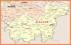 Carte de la région de Sikasso