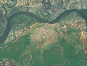 Image satellite de la ville de Ziguinchor.