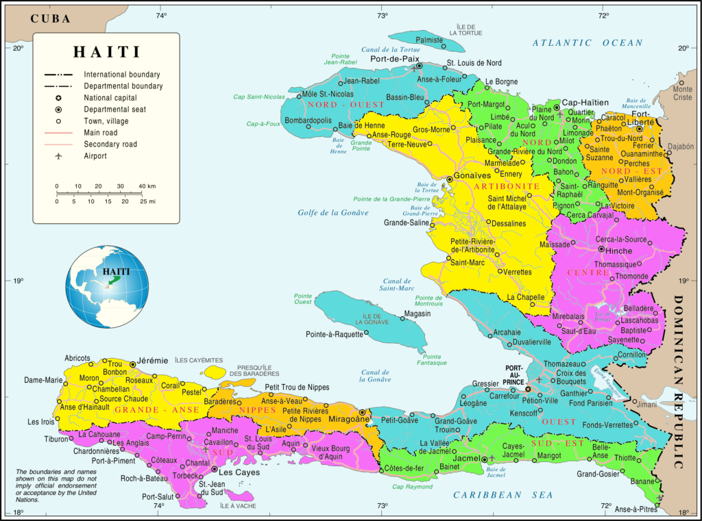 Carte d'Haïti.