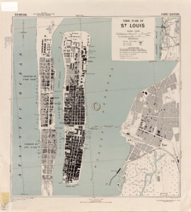 Plan de la ville de Saint-Louis au Sénégal de 1942.