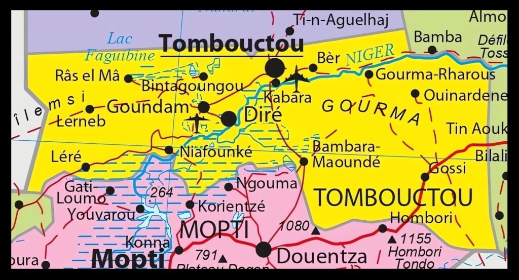Carte de la région de Tombouctou.