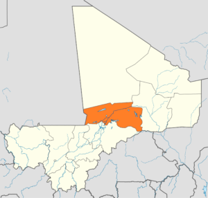 Carte de localisation de la région de Tombouctou au Mali.