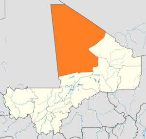 Carte de localisation de la région de Taoudénit au Mali.