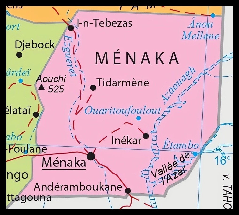 Carte de la région de Ménaka.
