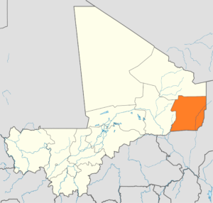 Carte de localisation de la région de Ménaka au Mali.