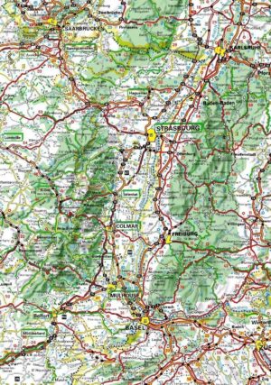 Carte routière de l’Alsace