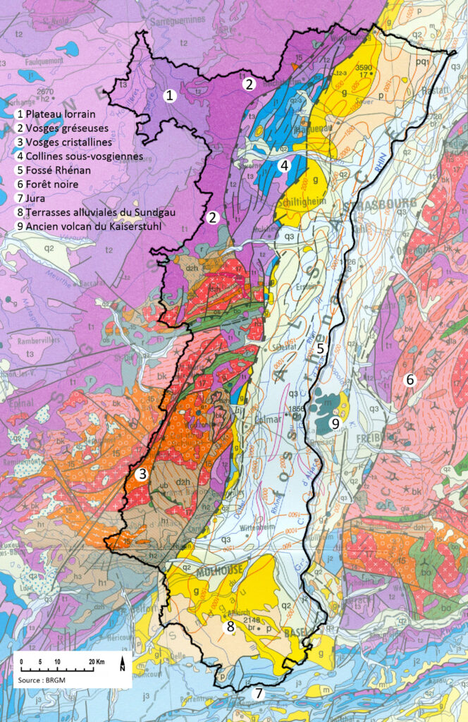 Carte géologique de l’Alsace.